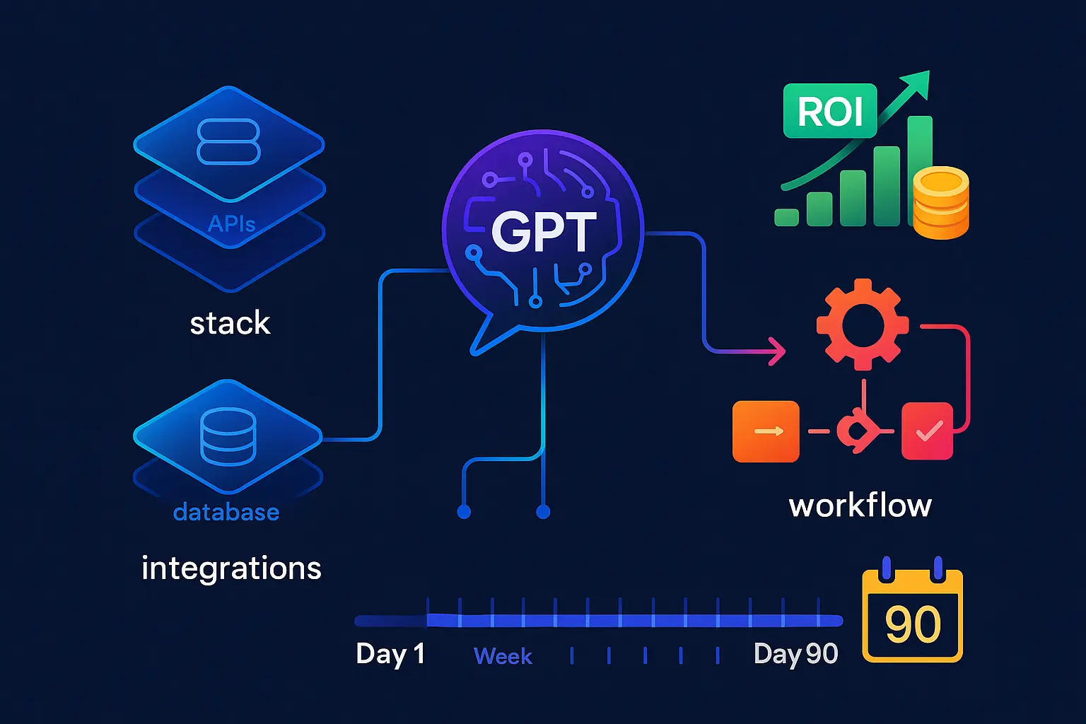 ChatGPT automation: high-ROI workflows, stack, and a 90‑day rollout